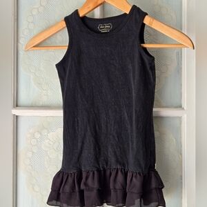 Sew Sassy Black Sleeveless Toddler Dress Ruffle Hem